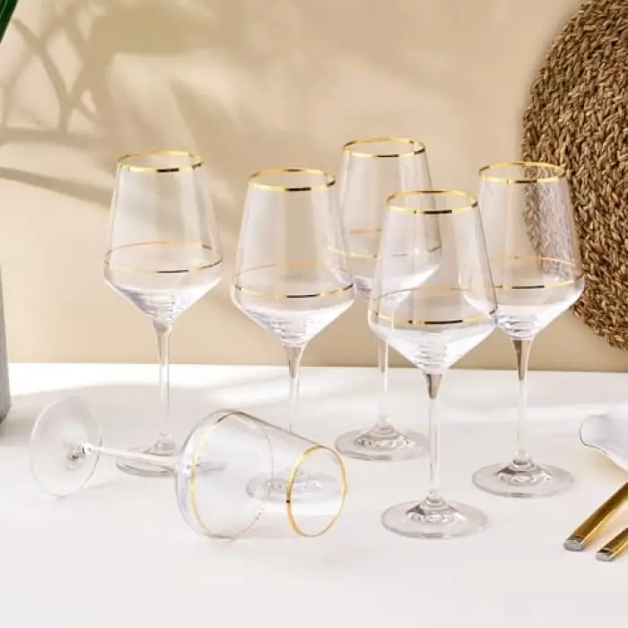 Dolce Vita 6lı Kadeh Çift Gold 390 cc