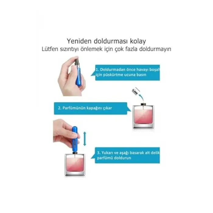 Doldurulabilir Mini Parfüm Şişesi 5 Ml - Cep Parfüm Şişesi