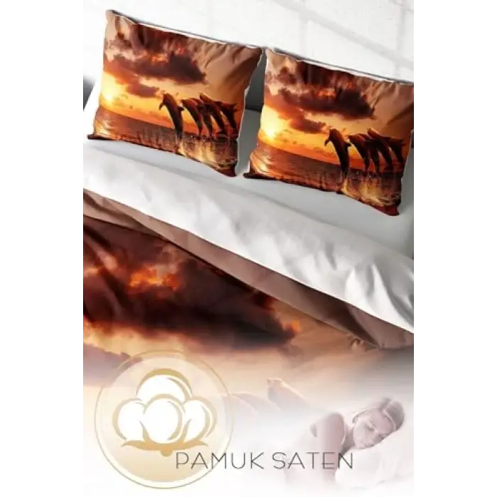 Dolphin1 3D Çift Kişilik Nevresim Takımı, monohome4791