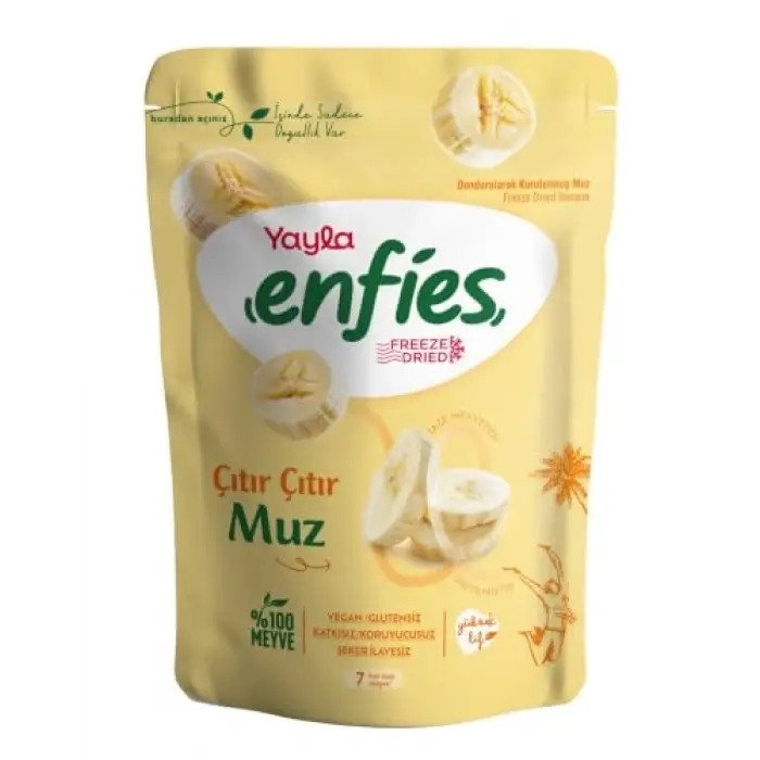 Dondurularak kurutulmuş muz