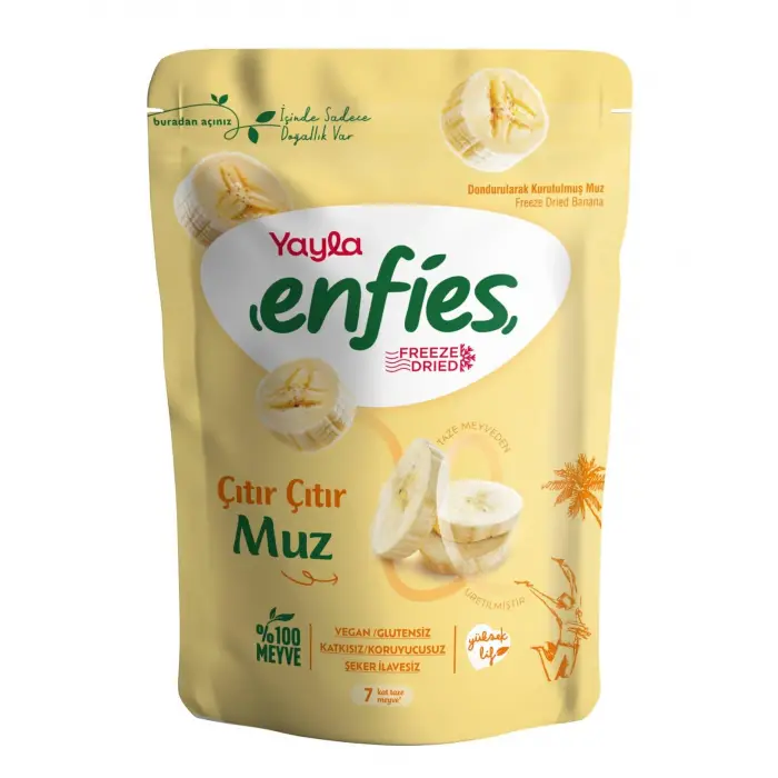 Dondurularak kurutulmuş muz