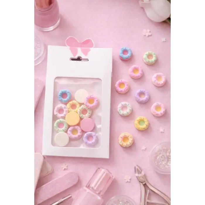 Donut Temalı Tırnak Süsleme Charm Seti, 10 Parça