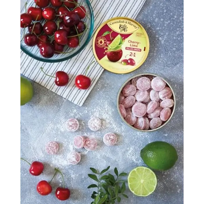 Double Fruit Drops Limon Dolgulu Kirazlı Şeker 175g
