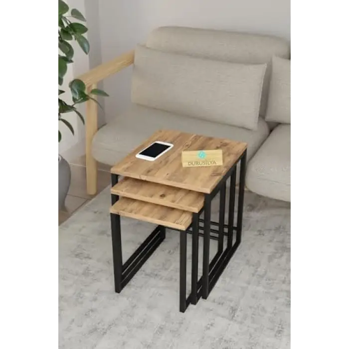 DR6042 Metal Üçlü Zigon Sehpa