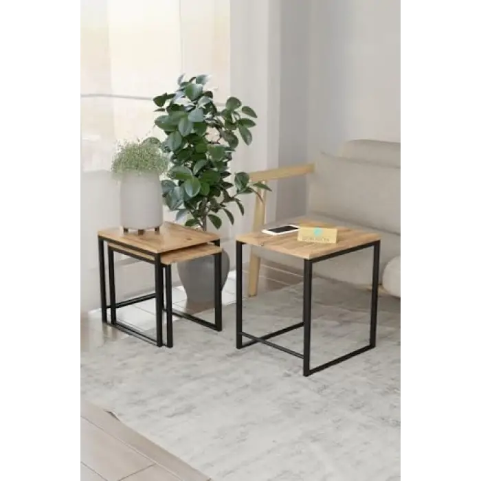 DR6042 Metal Üçlü Zigon Sehpa