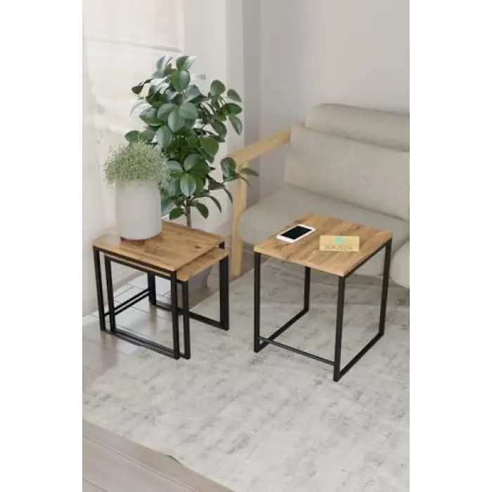 DR6042 Metal Üçlü Zigon Sehpa