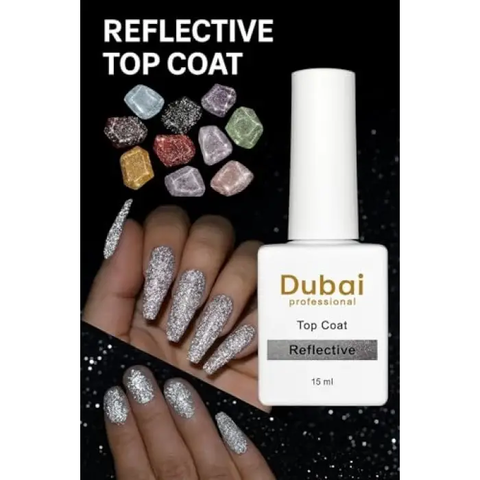 Dubai Professional Reflective Top Coat Gümüş, 15 ml