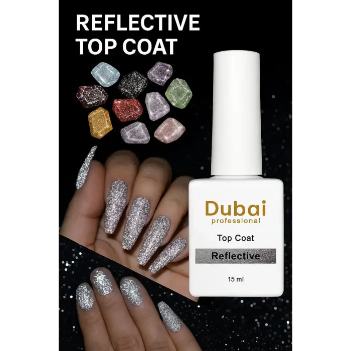 Dubai Professional Reflective Top Coat Gümüş, 15 ml