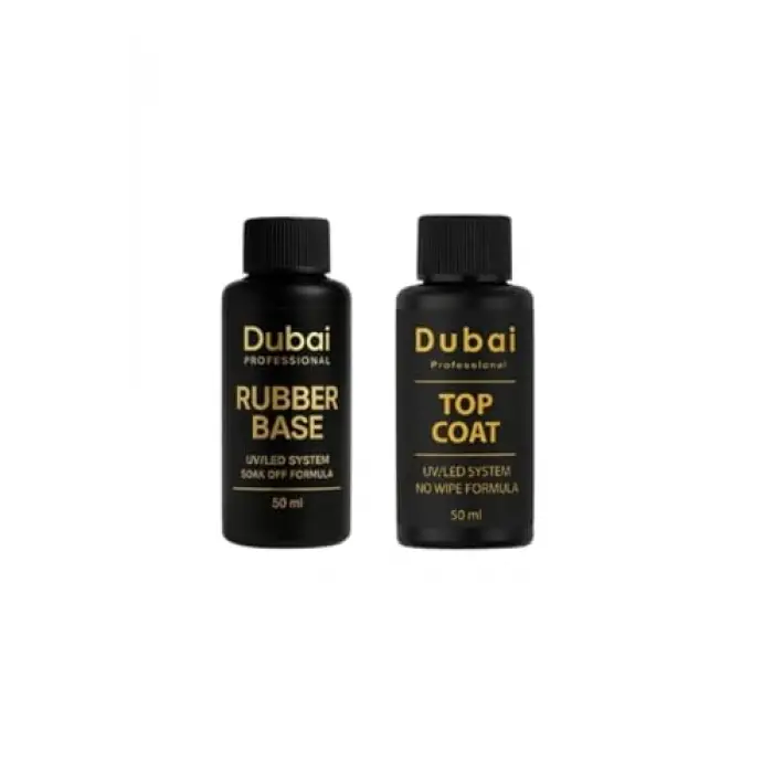 Dubai Professional Rubber Base ve Top Coat Beyaz, 50 ml