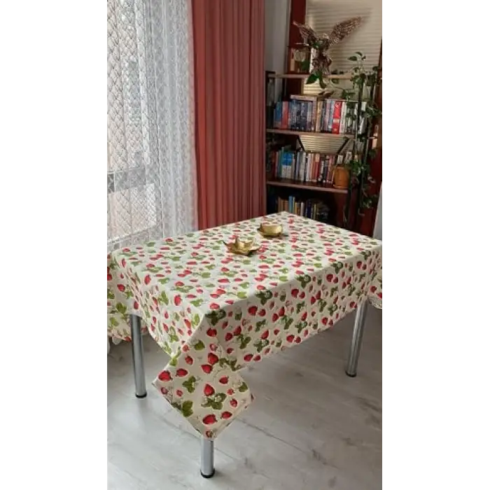Duck Keten Masa Örtüsü 150 x 180 cm (Çilek)