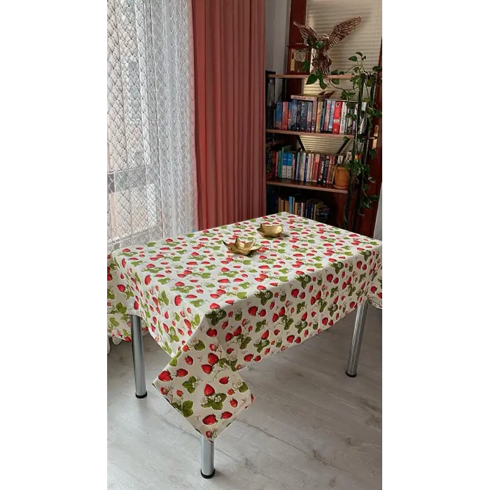 Duck Keten Masa Örtüsü 150 x 180 cm (Çilek)