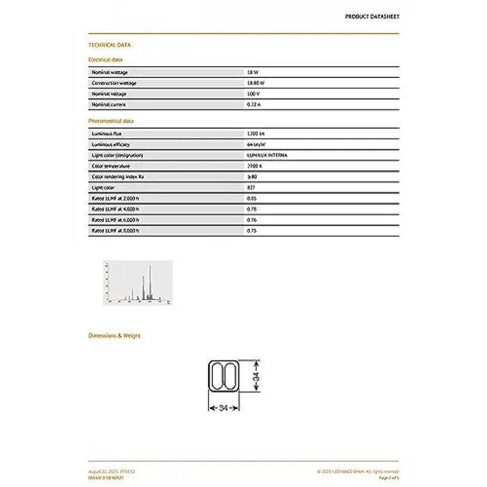 Dulux D 18/827 2P Plc Ampul 2700K