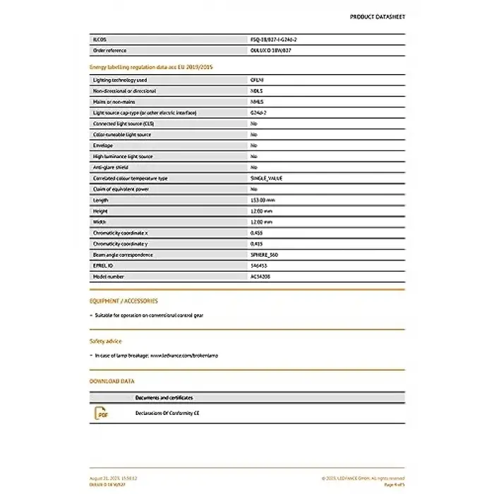 Dulux D 18/827 2P Plc Ampul 2700K