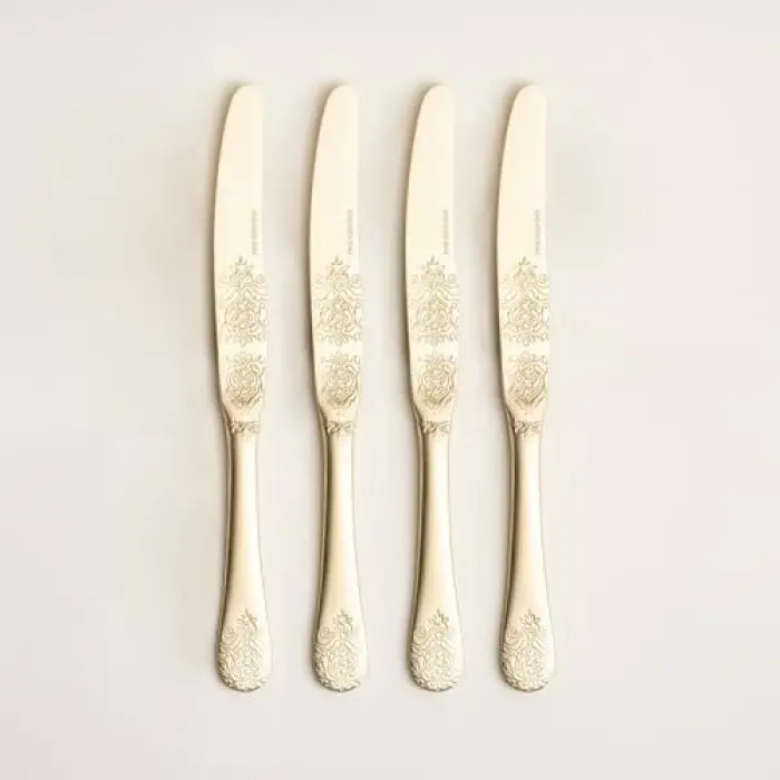 Dume Çelik Yemek Bıçağı 2x23x0.3 Cm Mat Şampanya