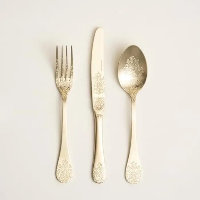 Dume Çelik Yemek Bıçağı 2x23x0.3 Cm Mat Şampanya