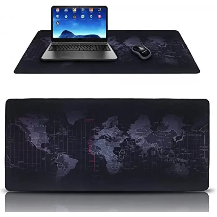 Dünya Haritalı 90x40 Cm Mouse Pad, Dünya Desenli Mouse Pad