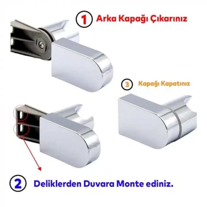 Duş Başlığı Tutacağı, Duvara Sabitleme, Ayarlanabilir L Tipli