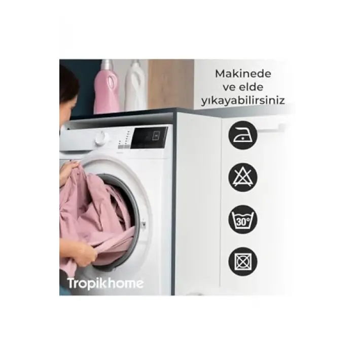 Duş Perdesi Seti, 12 Adet C Halka Hediyeli Banyo Perdesi