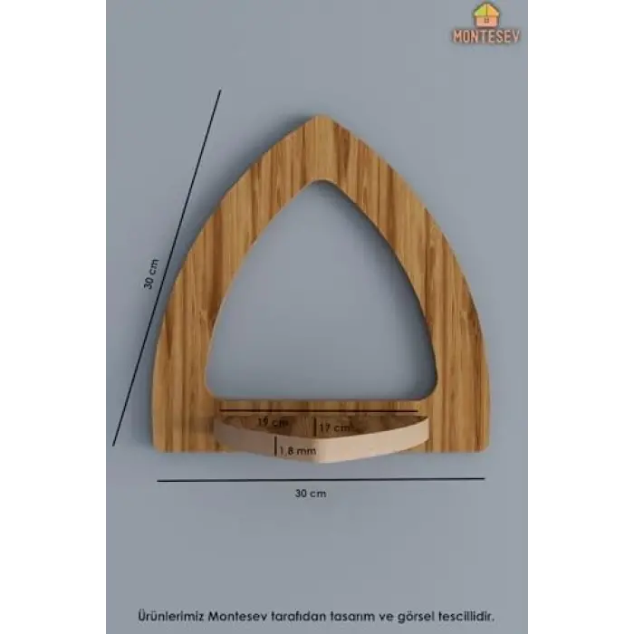 Duvar Rafı, Ahşap Dekoratif (Mts-223)