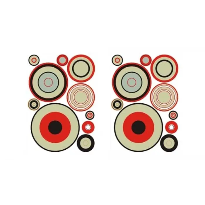 DUVAR SÜSÜ (STİCKER) 2 ADET GEOMETRİK HALKALI PVC 48X33X0,5CM