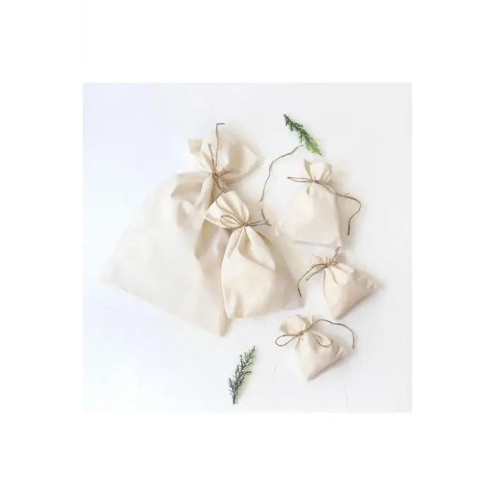 Düz Krem Ham Bez Kese, 25x40 Cm 3 Adet
