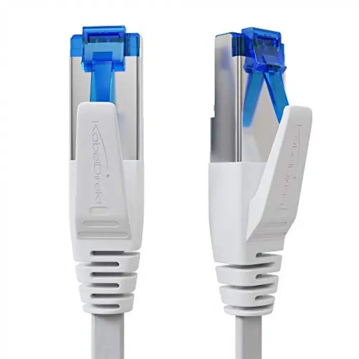 Düz Lan Kablosu 10Gbit/s, 2m, CAT7, RJ45, Beyaz