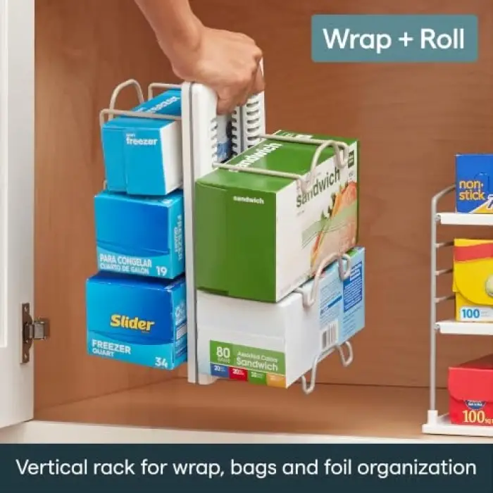 Düzenleyici; 50173 WrapStand Kitchen Wrap Box, Tek Boy, New Caddy