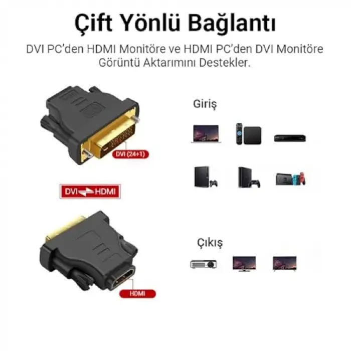DVI 24+1 to HDMI Dönüştürücü Adaptör