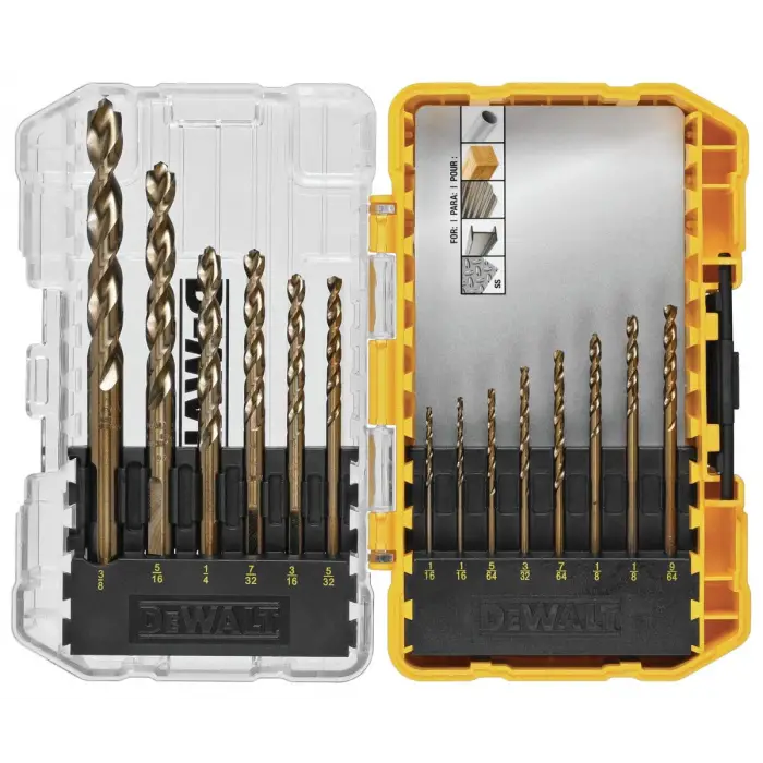 dwa1240 Pilot Point Industrie-Cobalt-Bohrer Bit Set (14 Stück)