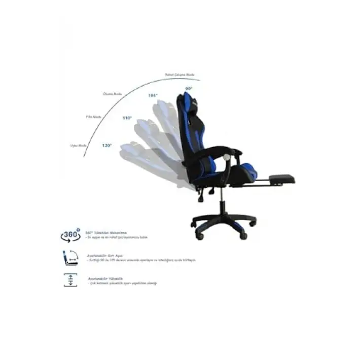 Dynamic Blue Masajlı Oyuncu Koltuğu
