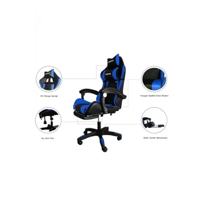 Dynamic Blue Masajlı Oyuncu Koltuğu