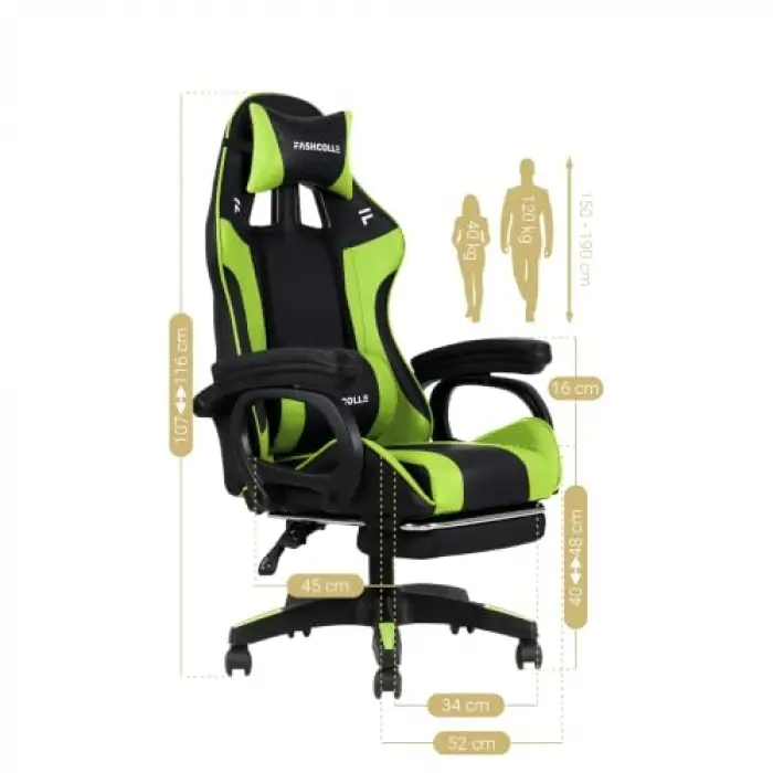 Dynamic Green Masajlı Oyuncu Koltuğu