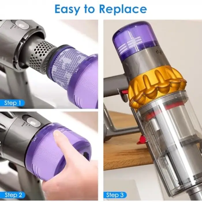 Dyson V12 için filtre, Dyson V12 Detect Slim Absolute Filter Total Clean Extra Fluffy Motorhead Complete akülü elektrikli süpürge, yıkanabilir filtre, yedek no. 971517-01,2 adet