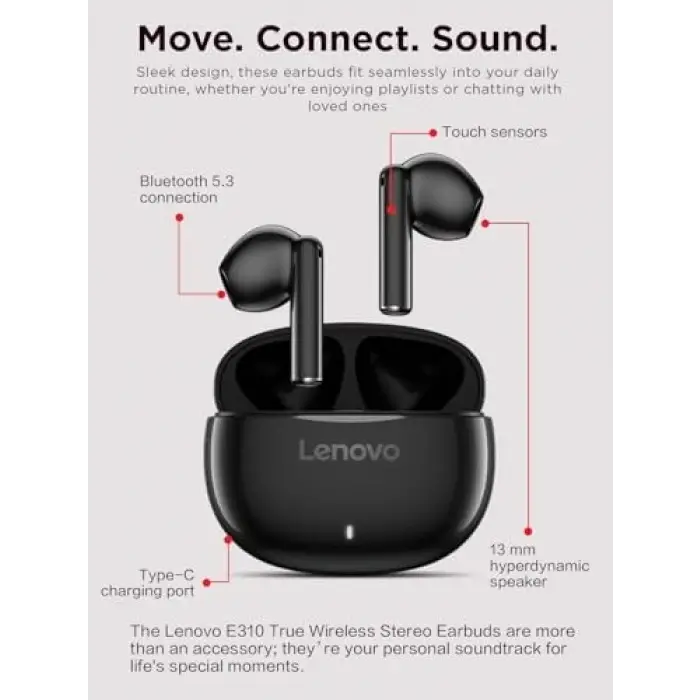 E310 True Wireless Stereo Kulaklık Siyah