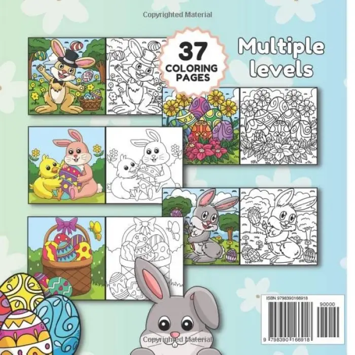 Easter coloring pages | with color models | Ages 3-6: 37 coloring pages | multiple levels | Easter activity for children