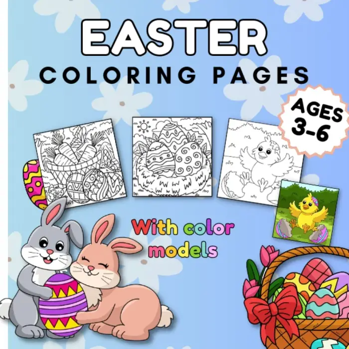 Easter coloring pages | with color models | Ages 3-6: 37 coloring pages | multiple levels | Easter activity for children