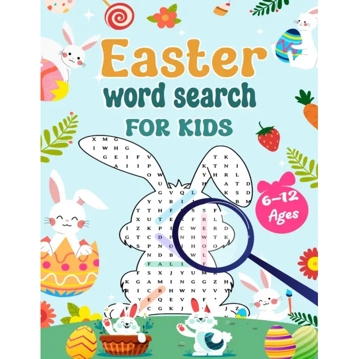 Easter Word Search For Kids Ages 6-12: A Fun Easter Day Puzzle Activity Book With Solutions, Great Easter Basket Stuffer
