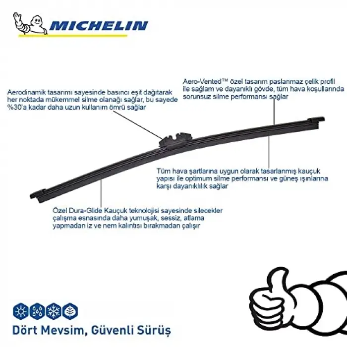 EASYCLIP™ MCR430 43CM 1 Adet Universal Muz Tipi Arka Silecek