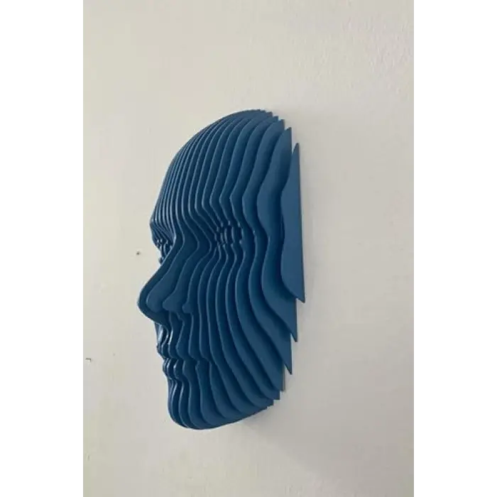 Echo parametrik yüz tasarımı, 3D katmanlı modern duvar heykeli