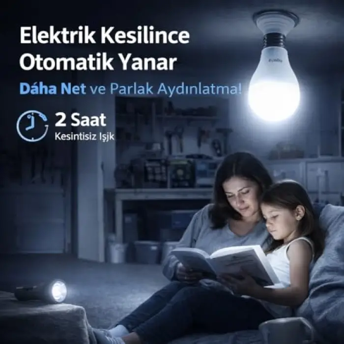 Ecolite Şarjlı LED Acil Durum Ampulü 9W E27 6500K