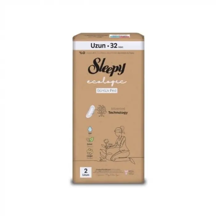 Ecologic Premium Plus Günlük Ped Uzun 32 Adet Ped