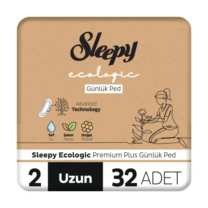 Ecologic Premium Plus Günlük Ped Uzun 32 Adet Ped