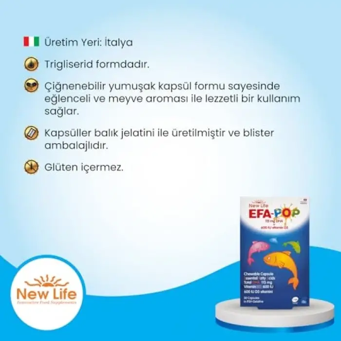 Efa Pop takviyesi, 30 kapsül