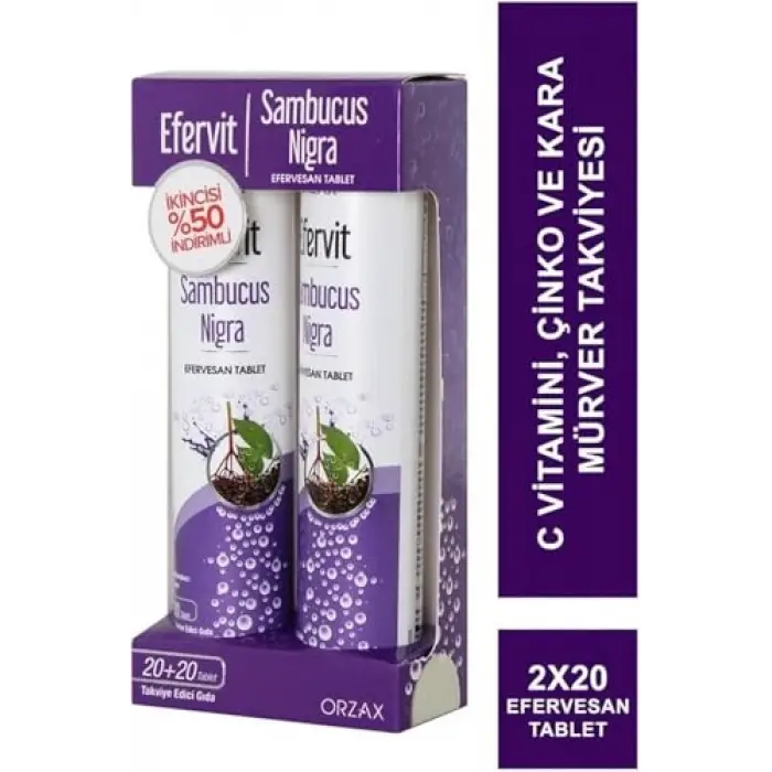 Efervit Sambucus Nigra 20+20 Efervesan Tablet