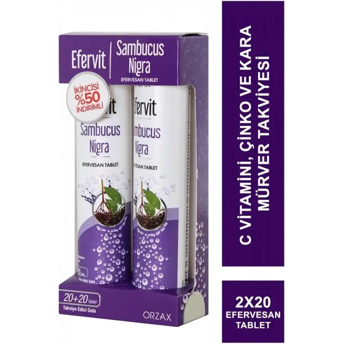 Efervit Sambucus Nigra 20+20 Efervesan Tablet