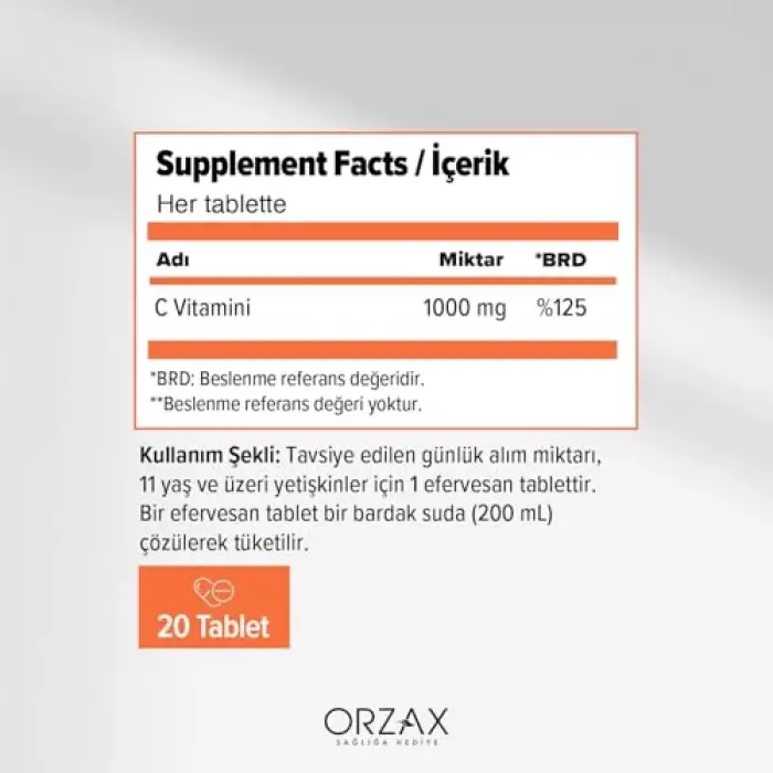 Efervit Vitamin C 1000 Mg 20 Eff Tablet