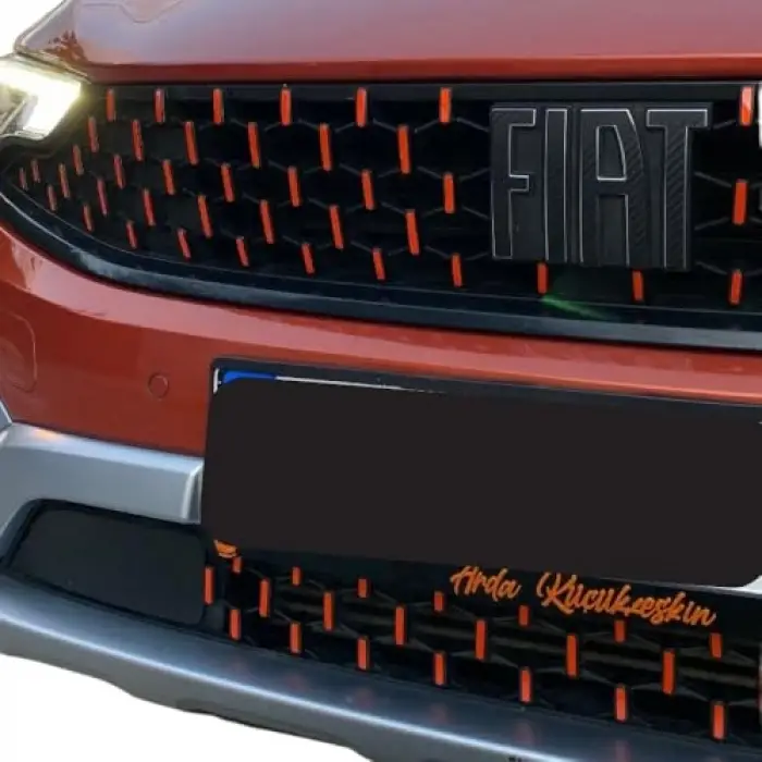 Egea Cross Ön Panjur Sticker Seti, Reflektif Turuncu Şablonlu