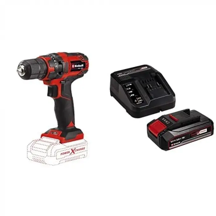 Einhell TC-CD 18/35 Li - Solo, Akülü Vidalama ve Einhell 18V 2,5 Ah PXC Starter Kit (Başlangıç Seti)