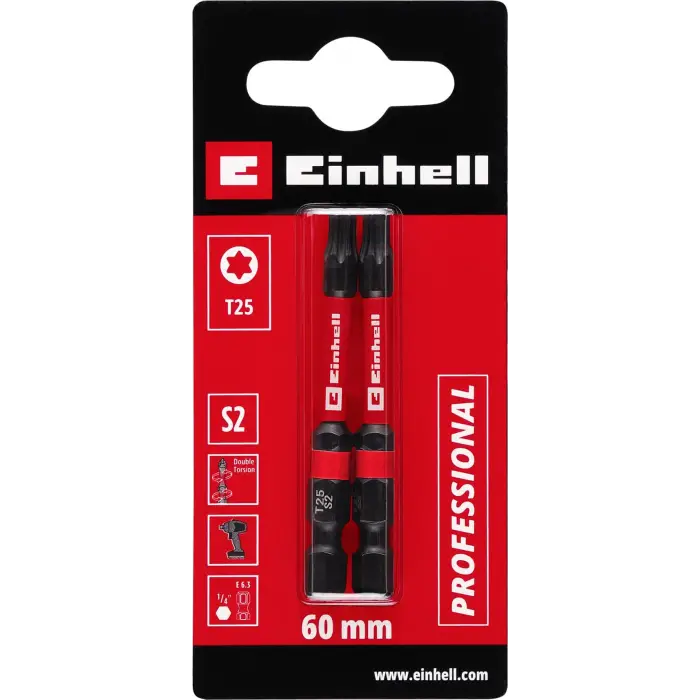 Einhell Torx bits uç 60 mm T25 S2 2 adet - 49132180