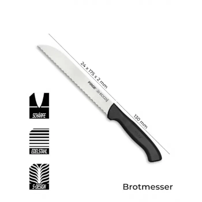 Ekmek Bıçağı Ecco 38024 17,5cm Siyah